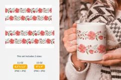 Floral Mug Sublimation Wraps in PNG. 11oz & 15oz Mugs Product Image 3