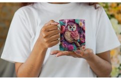 3D Owl and Flowers Mug Wrap | Sublimation Coffee Cup Product Image 2