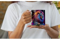 3D Neon Lion Mug Wrap | Mug sublimation design Product Image 2