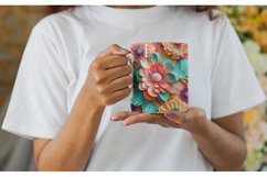 3D Flower Paper Art Mug Wrap | Sublimation Coffee Cup Product Image 2
