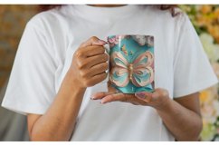 3D Butterfly Floral Mug Wrap | Sublimation Coffee Product Image 8