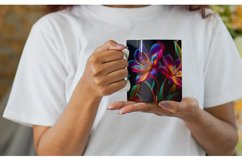 3D Crystal Orchid Flower Neon | Mug sublimation design Product Image 2