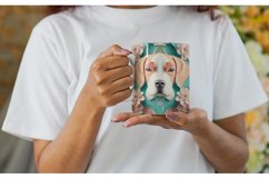 3D Dog Floral Mug Wrap | Sublimation Coffee Product Image 5