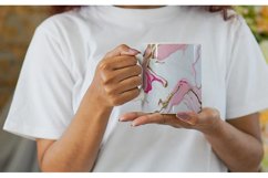 White-pink Liquid Marble Mug Wrap| Mug sublimation design Product Image 2