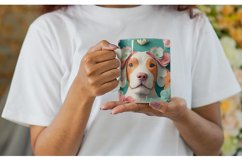 3D Dog Floral Mug Wrap | Sublimation Coffee Product Image 6