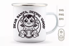 Funny Christmas Saying SVG Design | Baby Demon in Diapers Product Image 1
