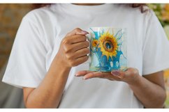 Sunflower Splash Water Mug Wrap| Mug sublimation design Product Image 8