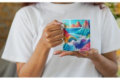 3D Ocean Landscape Mug Wrap | Sublimation Coffee Cup Product Image 2