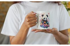 Watercolor Panda Baby Flower| Mug sublimation design Product Image 2
