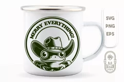 Frog with Cowboy Hat Badge | Christms Saying SVg File Product Image 2