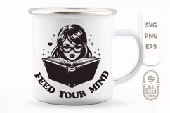 Book Saying SVg File | Girl Reading a Book SVG Product Image 2