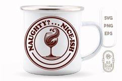 Naughty Nice-ish Funny Christmas Saying | Wine Design SVG Product Image 2