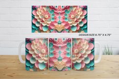 3D Flower Paper Art Mug Wrap | Sublimation Coffee Cup Product Image 3