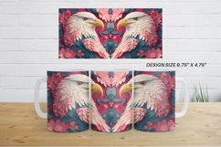 3D Patriotic Eagle Floral Mug Wrap | Sublimation Coffee Product Image 5