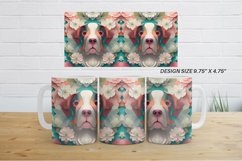 3D Dog Floral Mug Wrap | Sublimation Coffee Product Image 2
