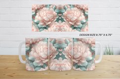 3D Peony Flowers Mug Wrap | Sublimation Coffee Product Image 5