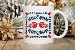 Scandinavian Christmas Kissing Birds | Christmas SVG Product Image 2