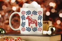 Scandinavian Christmas Dala Horse | Christmas SVG Product Image 3