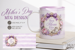 Mothers Day Mug wrap Best Mom Ever Floral Mug Design Product Image 1