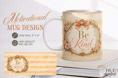 Vintage Floral mug wrap Be Kind Floral Motivational Mug Product Image 1