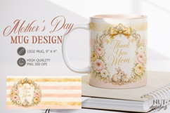 Mothers Day Mug wrap Thank You Mom Floral Mug Design Product Image 1
