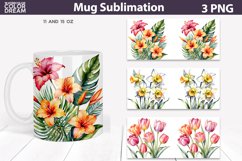 Flowers Mug Wrap | Floral Mug Sublimation Product Image 1