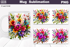 Wildflowers Mug Wrap | Flowers Mug Sublimation Product Image 1