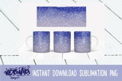 Blue mug sublimation. Christmas. Snow Product Image 1