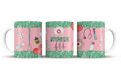 Mug Sublimation Nurse Bundle, Doctor PNG, Medical PNG,  Nurse Mug Doctor PNG,  Mug Wrap