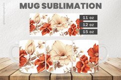 Beautiful Flower Mug Wrap Sublimation |11oz, 12oz &amp; 15oz Product Image 1