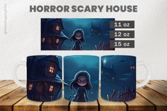 Horror Scary House Mug Wrap Sublimation |11oz, 12oz &amp; 15oz Product Image 1