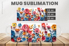 Colorful Flowers Mug Wrap Sublimation |11oz, 12oz &amp; 15oz Product Image 1