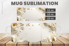 White Roses Mug Wrap Sublimation |11oz, 12oz &amp; 15oz Product Image 1