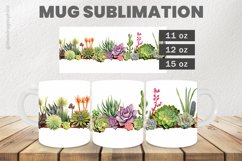 Succulent Mug Wrap Sublimation |11oz, 12oz &amp; 15oz Product Image 1