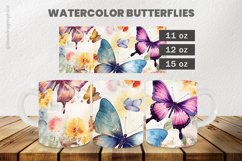 Watercolor butterflies Mug Wrap Sublimation |11oz, 12oz &amp; 15 Product Image 1