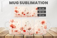 Peach Flowers Mug Wrap Sublimation |11oz, 12oz &amp; 15oz Product Image 1