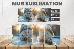 Cute Snowman Mug Wrap Sublimation |11oz, 12oz &amp; 15oz Product Image 1