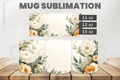 White Roses Mug Wrap Sublimation |11oz, 12oz &amp; 15oz Product Image 1
