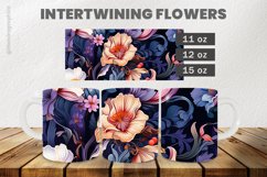Intertwining Flowers Mug Wrap Sublimation |11oz, 12oz &amp; 15oz Product Image 1
