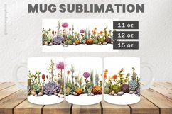 Succulent Mug Wrap Sublimation |11oz, 12oz &amp; 15oz Product Image 1