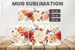 Beautiful Flower Mug Wrap Sublimation |11oz, 12oz &amp; 15oz Product Image 1