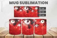 Scary Eyes Mug Wrap Sublimation |11oz, 12oz &amp; 15oz Product Image 1