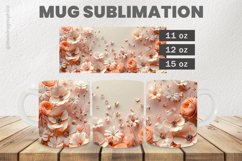 Peach Flowers Mug Wrap Sublimation |11oz, 12oz &amp; 15oz Product Image 1