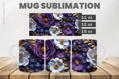 3D Flowers Mug Wrap Sublimation |11oz, 12oz &amp; 15oz Product Image 1