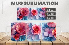 Colorful Flowers Mug Wrap Sublimation |11oz, 12oz &amp; 15oz Product Image 1