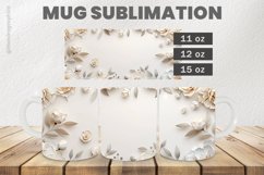 White Roses Mug Wrap Sublimation |11oz, 12oz &amp; 15oz Product Image 1