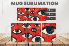 Scary Eyes Mug Wrap Sublimation |11oz, 12oz &amp; 15oz Product Image 1