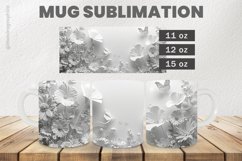 White Flowers Mug Wrap Sublimation |11oz, 12oz &amp; 15oz Product Image 1