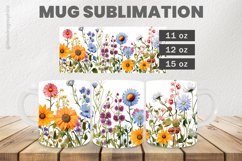 Beautiful Flower Mug Wrap Sublimation |11oz, 12oz &amp; 15oz Product Image 1