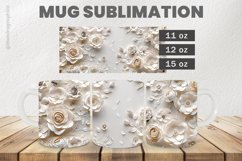 White Flowers Mug Wrap Sublimation |11oz, 12oz &amp; 15oz Product Image 1